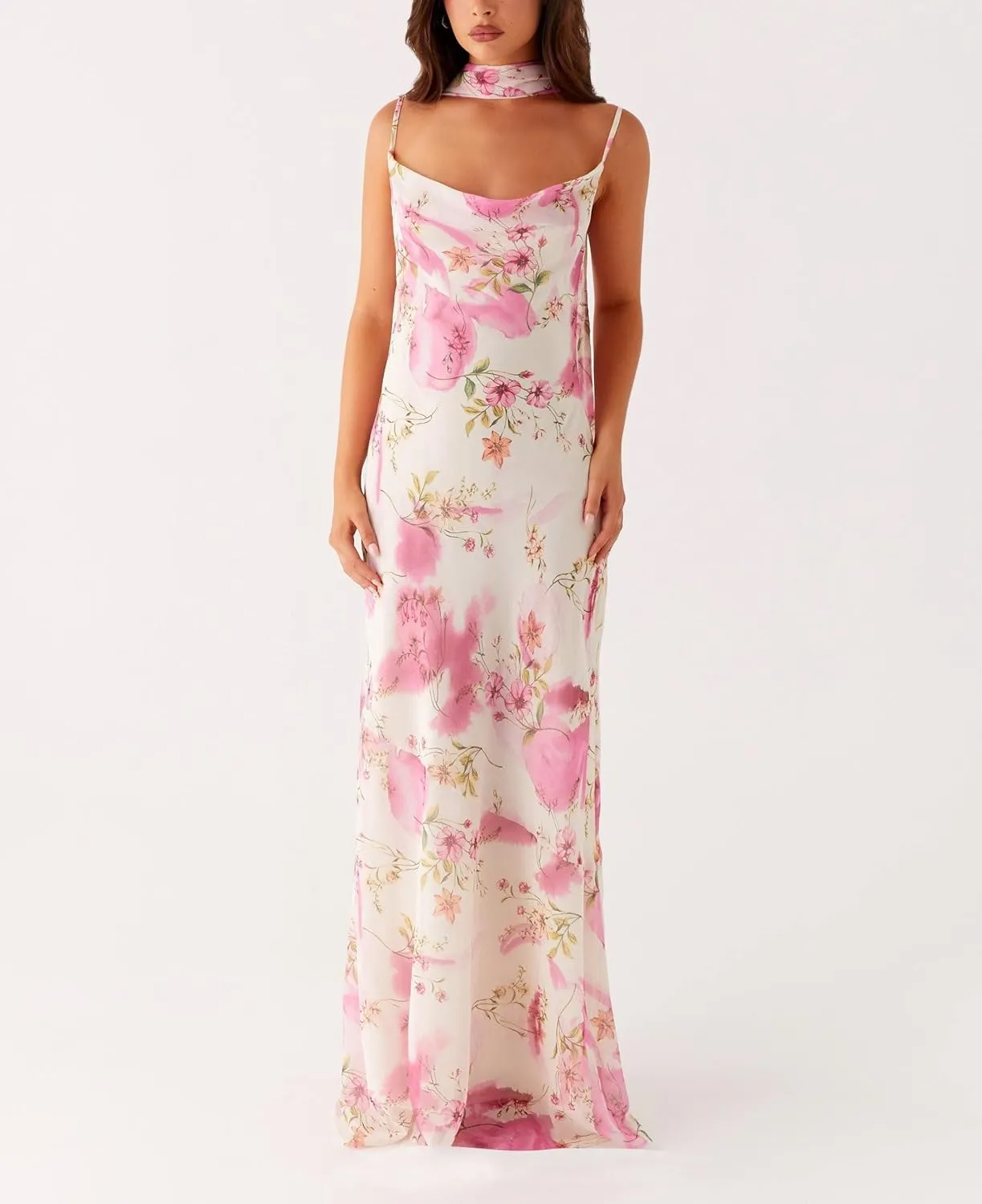 Floral Spaghetti Strap Maxi Dress Mesh Bodycon Sexy Backless Open Back Tie Up Slip Party Long Dresses Summer Sundress