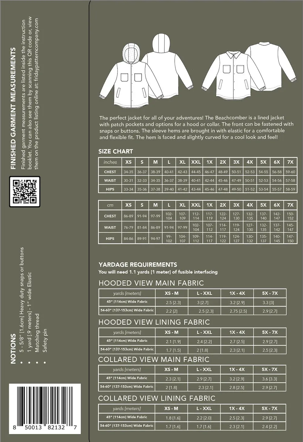 FRIDAY PATTERN COMPANY • Beachcomber Jacket Sewing Pattern (Mens)