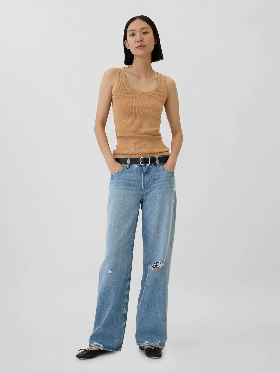 GAP Women's Ribbed Scoop Tank