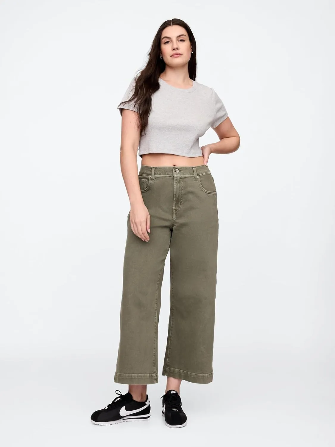 GAP Women's Wide Leg Cropped Jeans