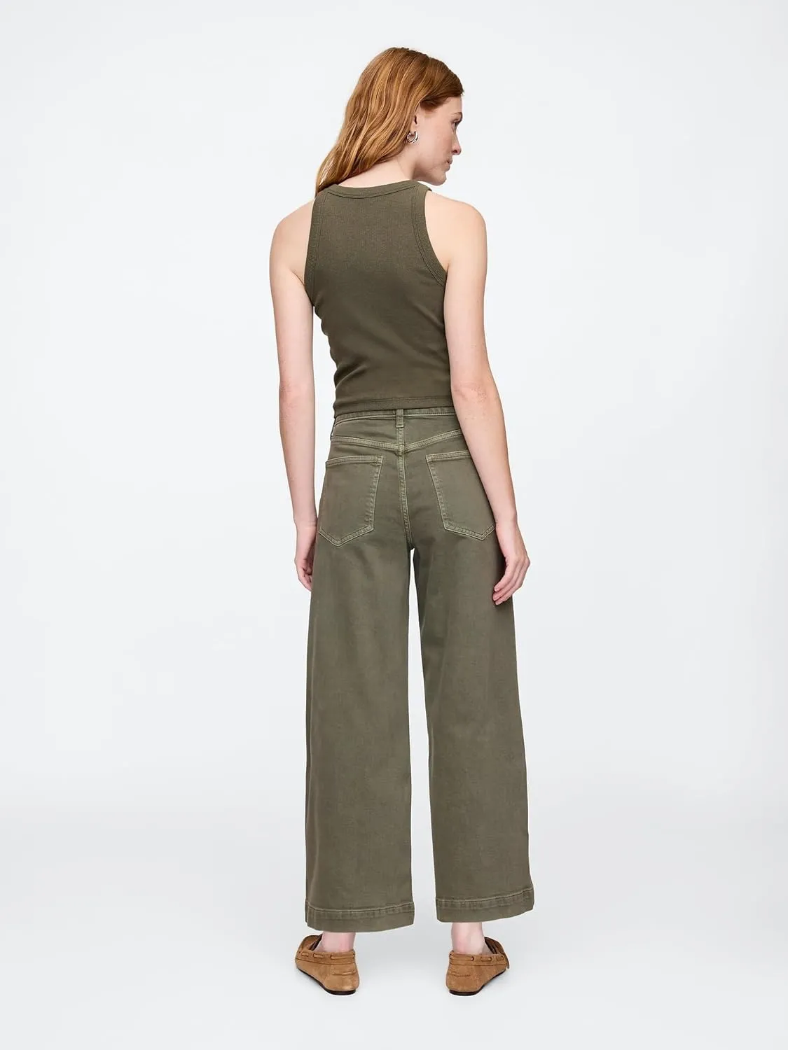 GAP Women's Wide Leg Cropped Jeans