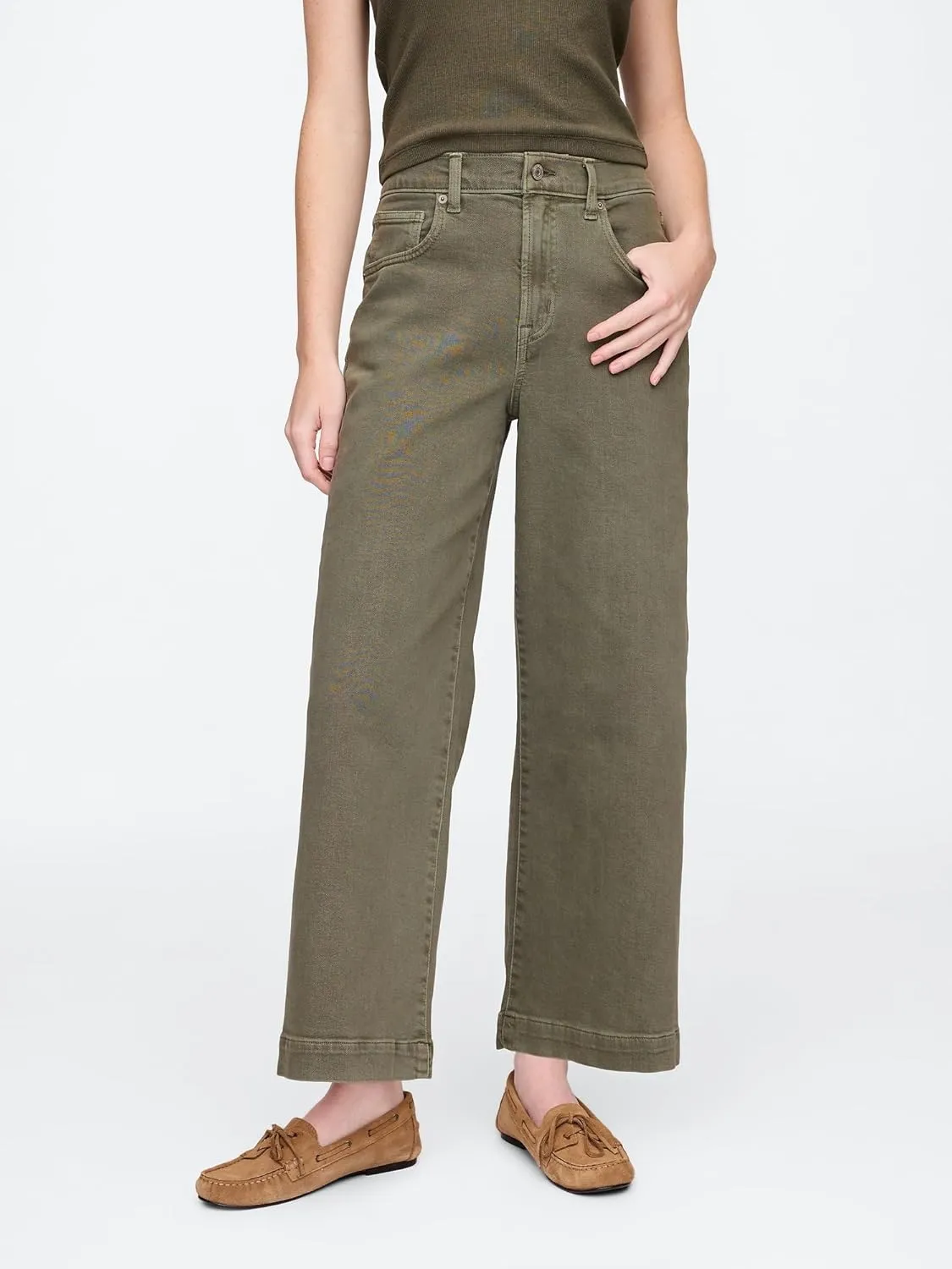 GAP Women's Wide Leg Cropped Jeans