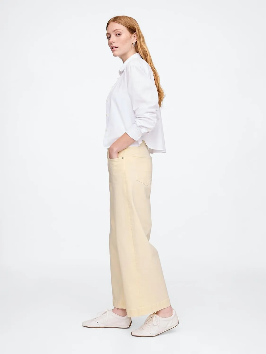 GAP Women's Wide Leg Cropped Jeans