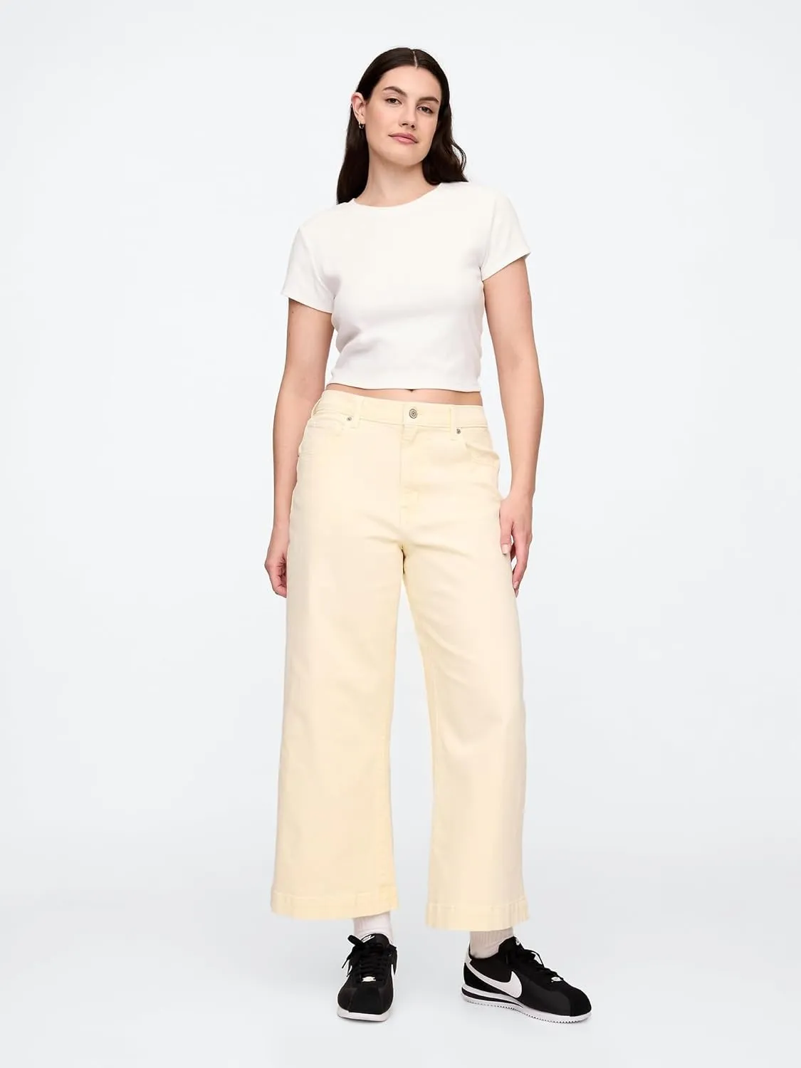 GAP Women's Wide Leg Cropped Jeans