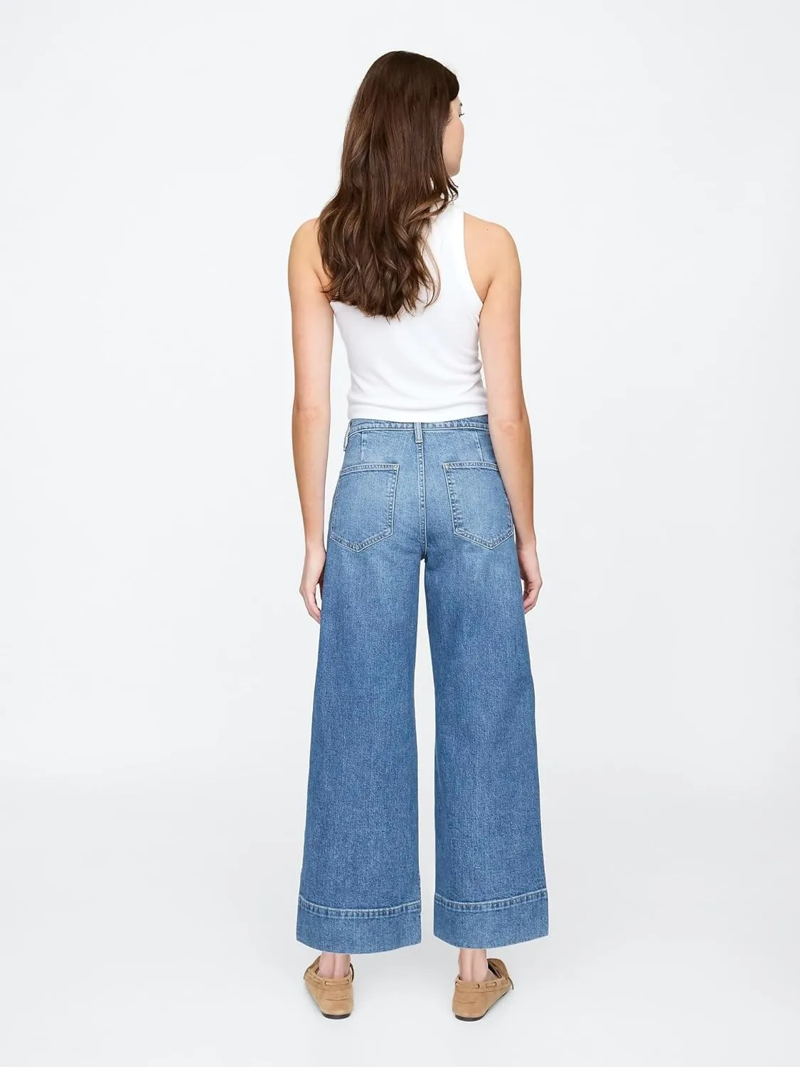 GAP Women's Wide Leg Cropped Jeans