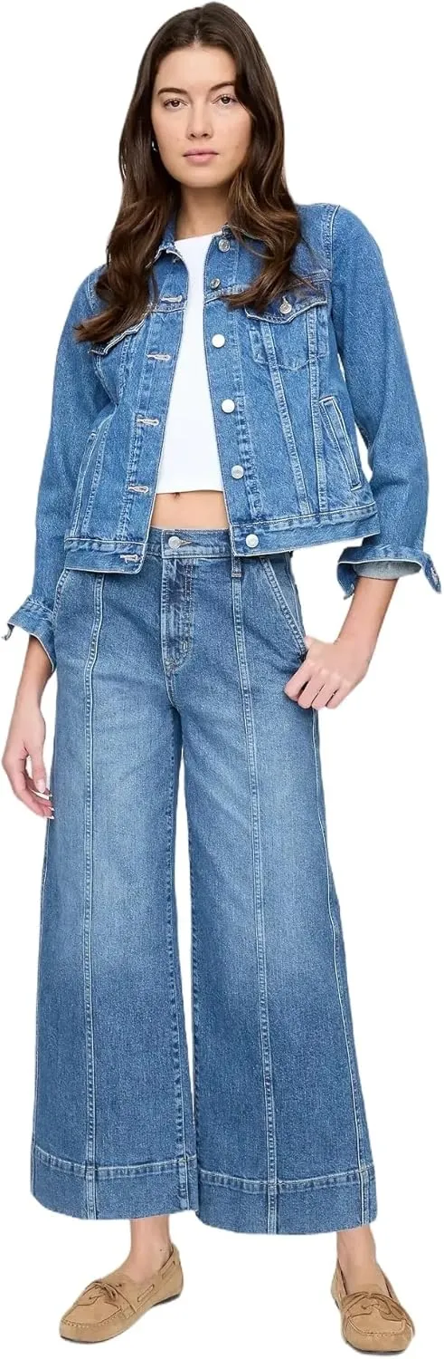 GAP Women's Wide Leg Cropped Jeans
