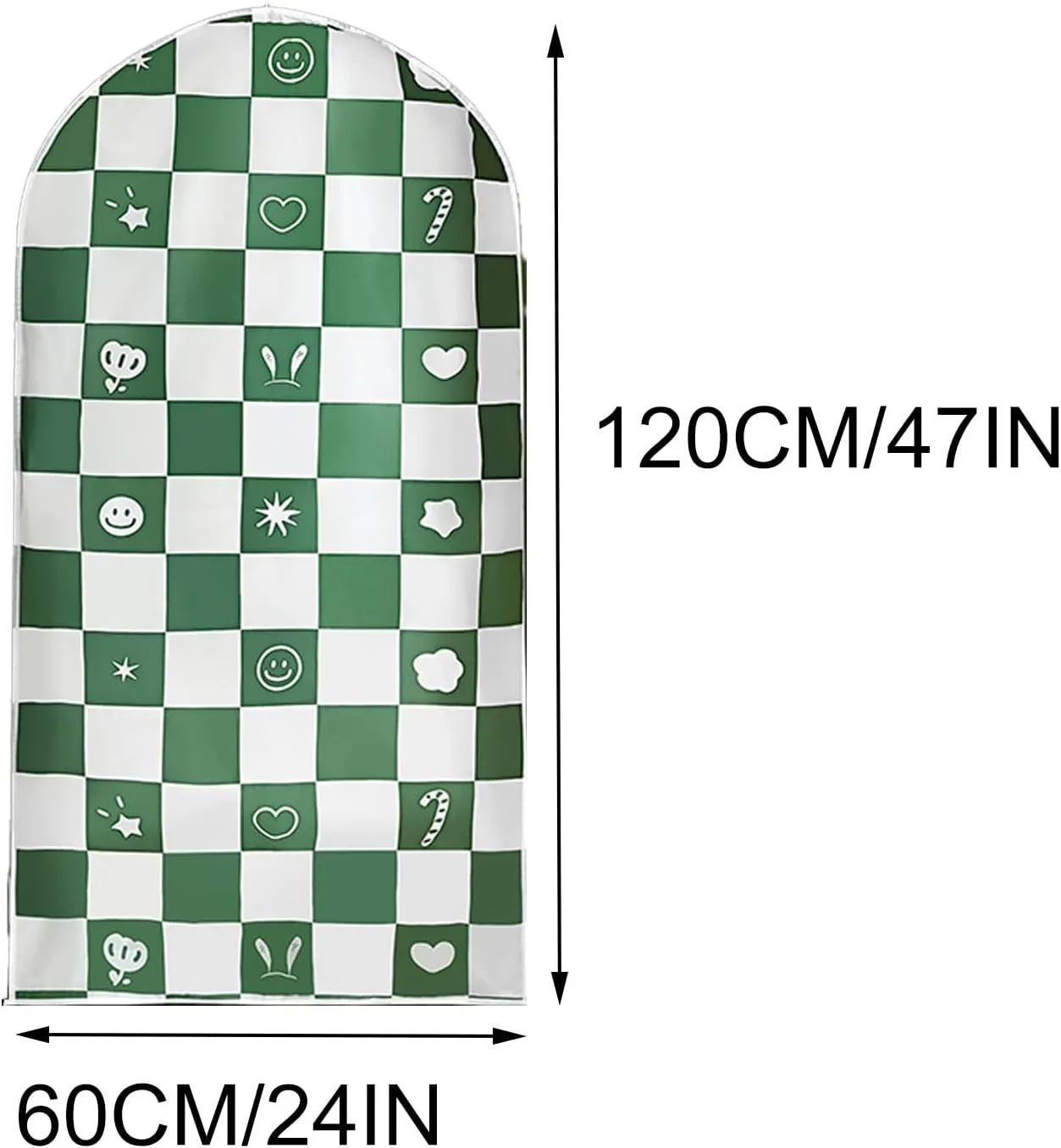 Green Garment Bags for Hanging Clothes, PEVA Dress Bag Translucent Visible, Suitable for Home, Attic, Basement, Apartment(60x120cm/24x47in)