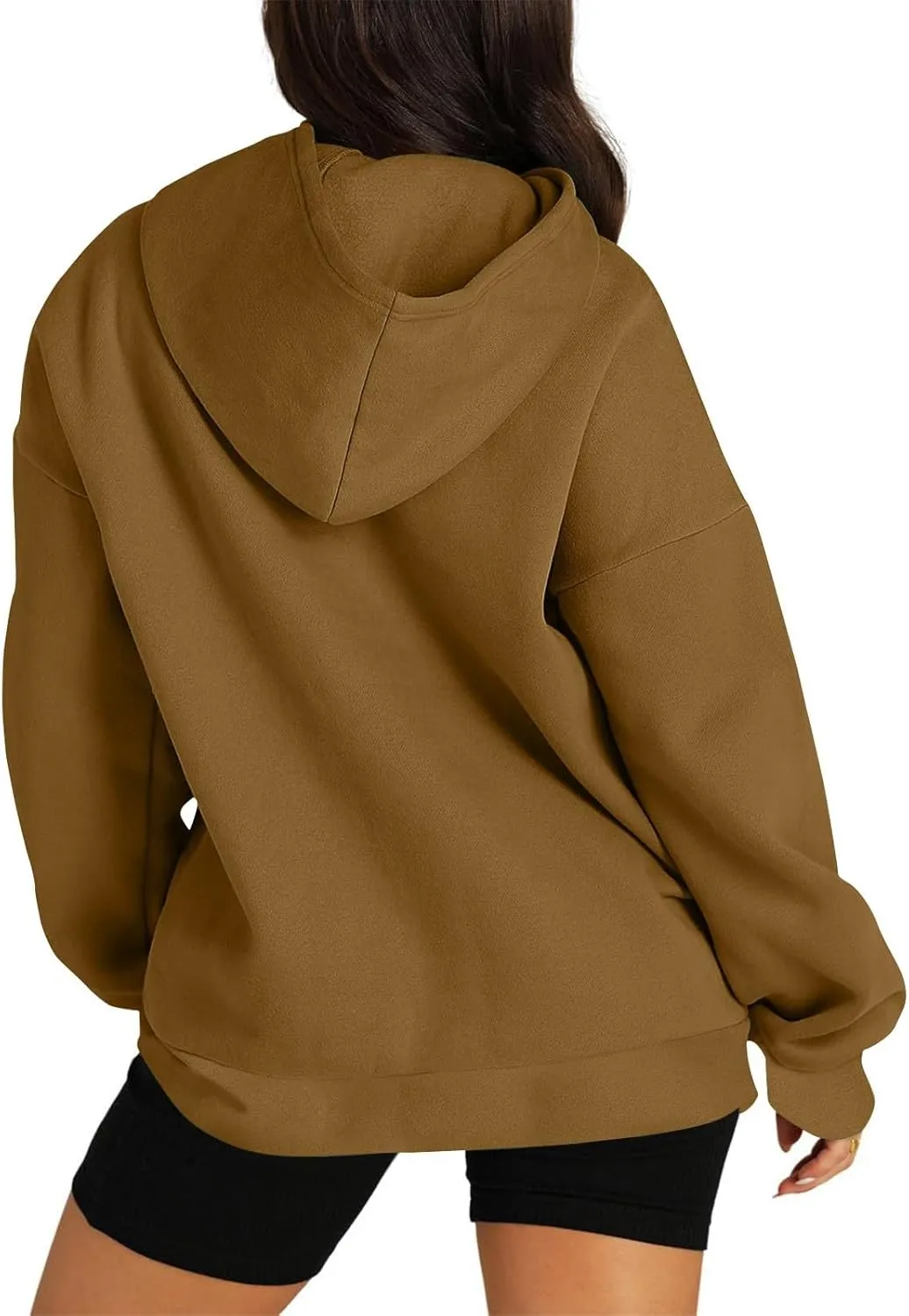 Gumipy Hoodies for Women Fleece Long Sleeve Oversized Sweatshirt Hoodie Y2K Irregular Hem Pullover Winter Coat with Pockets