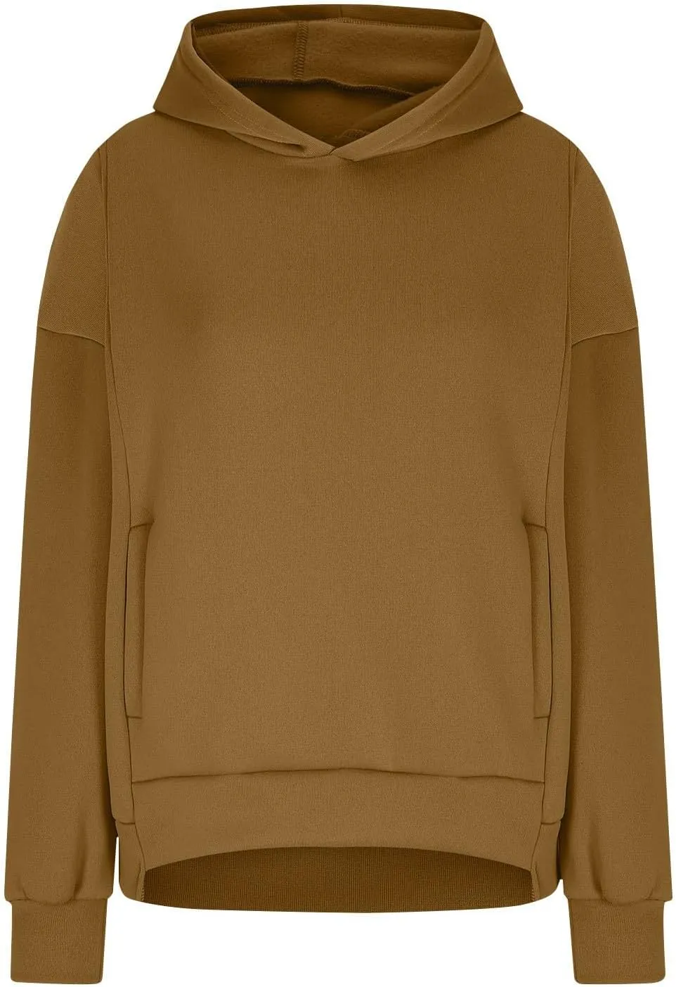 Gumipy Hoodies for Women Fleece Long Sleeve Oversized Sweatshirt Hoodie Y2K Irregular Hem Pullover Winter Coat with Pockets