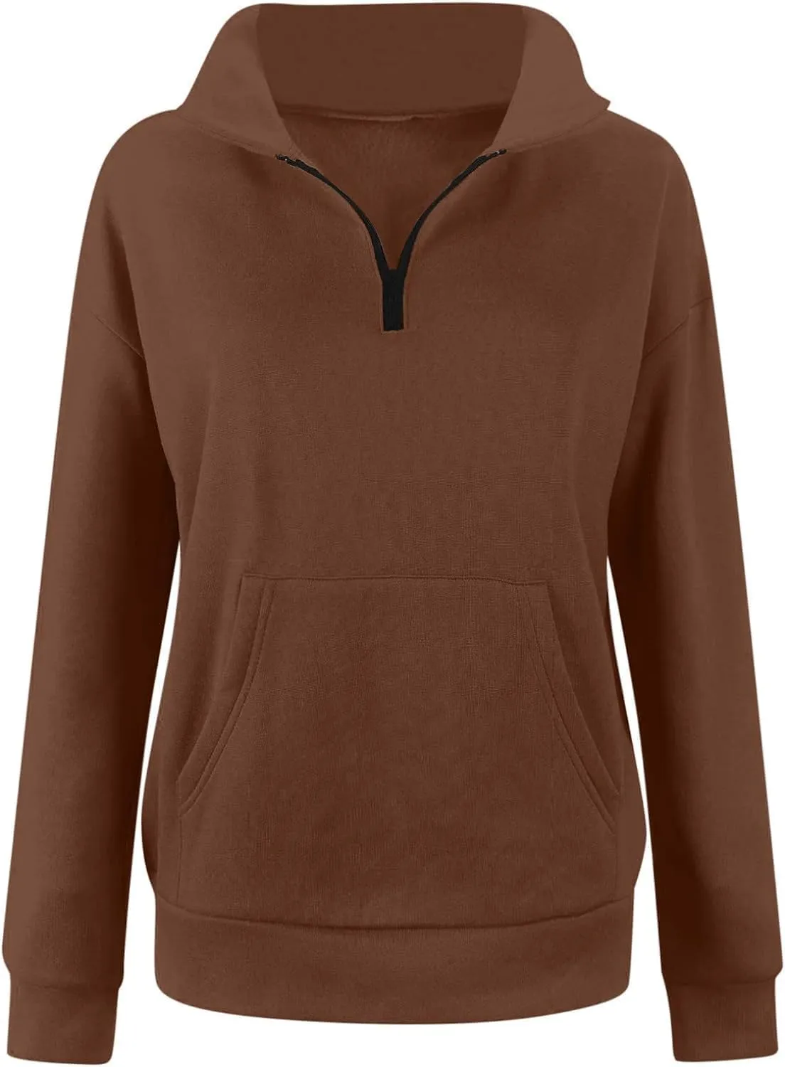 Half Zip Oversized Sweatshirt for Women Quarter Zip Hoodie Pullover Long Sleeve Sweater Teen Girls Fall Y2K Clothes