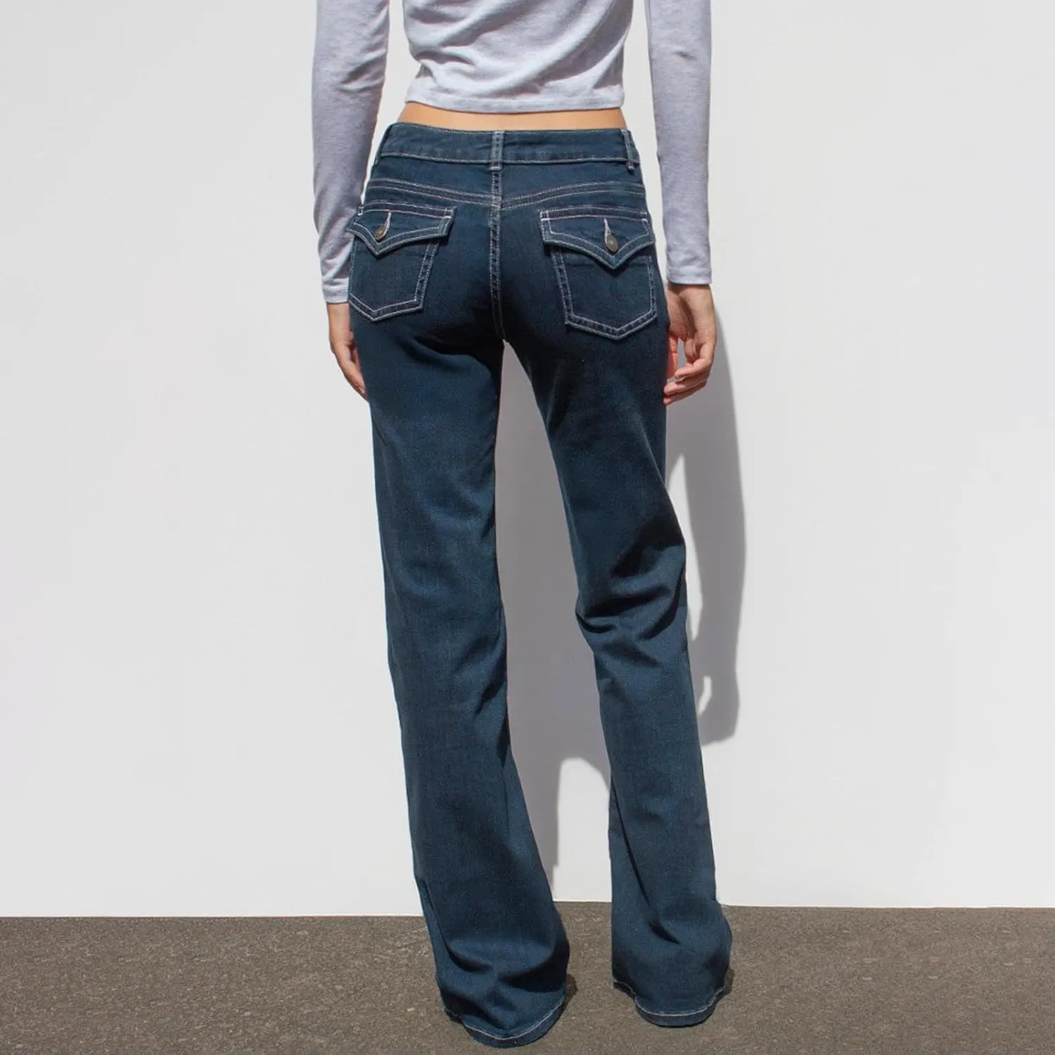 High Waisted Jeans for Women Straight Leg Denim Pants Wide Leg Jeans High Rise Baggy Pant with Pocket Y2K Streetwear