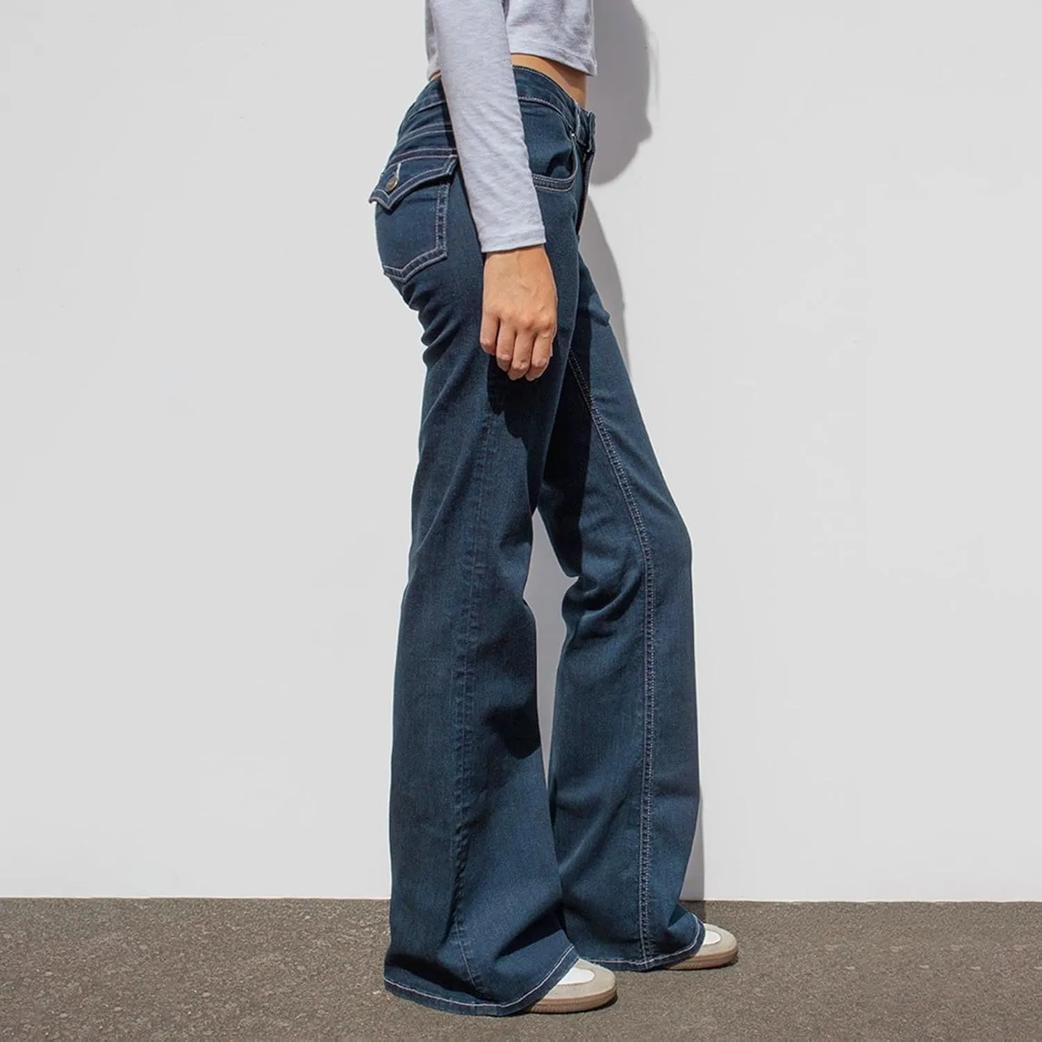 High Waisted Jeans for Women Straight Leg Denim Pants Wide Leg Jeans High Rise Baggy Pant with Pocket Y2K Streetwear