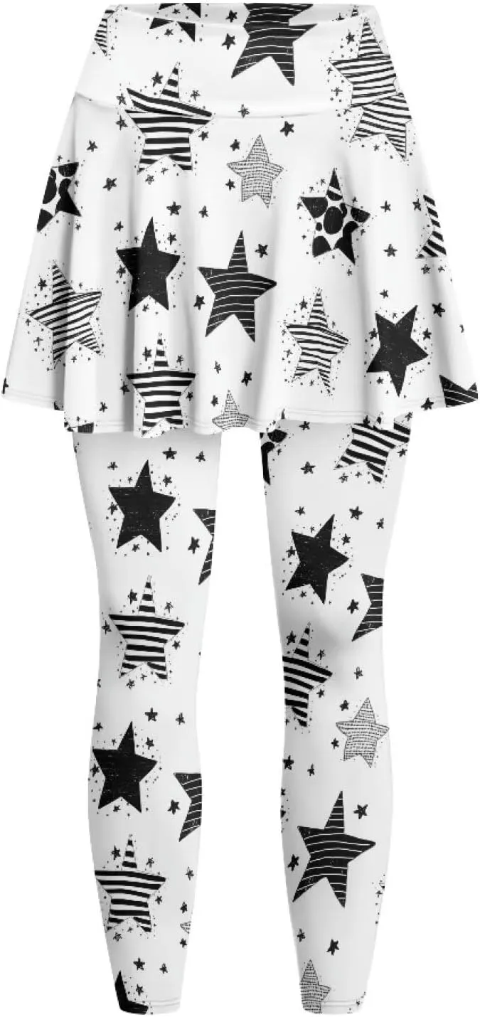 Irisjudy Yoga Legging with Skirts Women Forest Red Mushroom Tennis Pants Leggings Skirts Hawaii Sea Turtle Workout Leggings