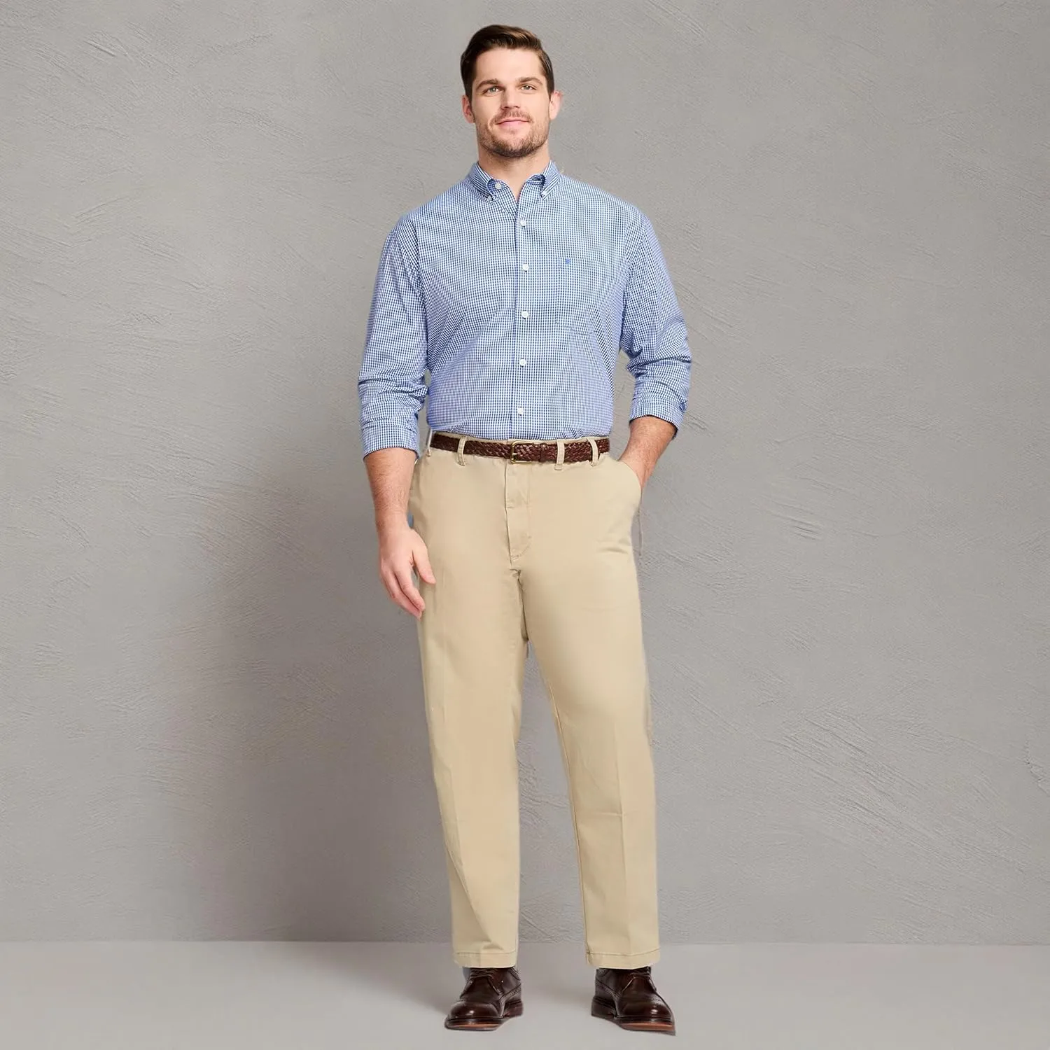 IZOD Men's Big and Tall Performance Stretch Flat Front Pant