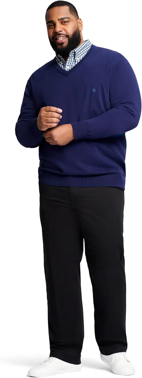IZOD Men's Big and Tall Performance Stretch Flat Front Pant
