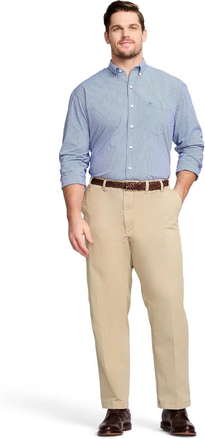 IZOD Men's Big and Tall Performance Stretch Flat Front Pant