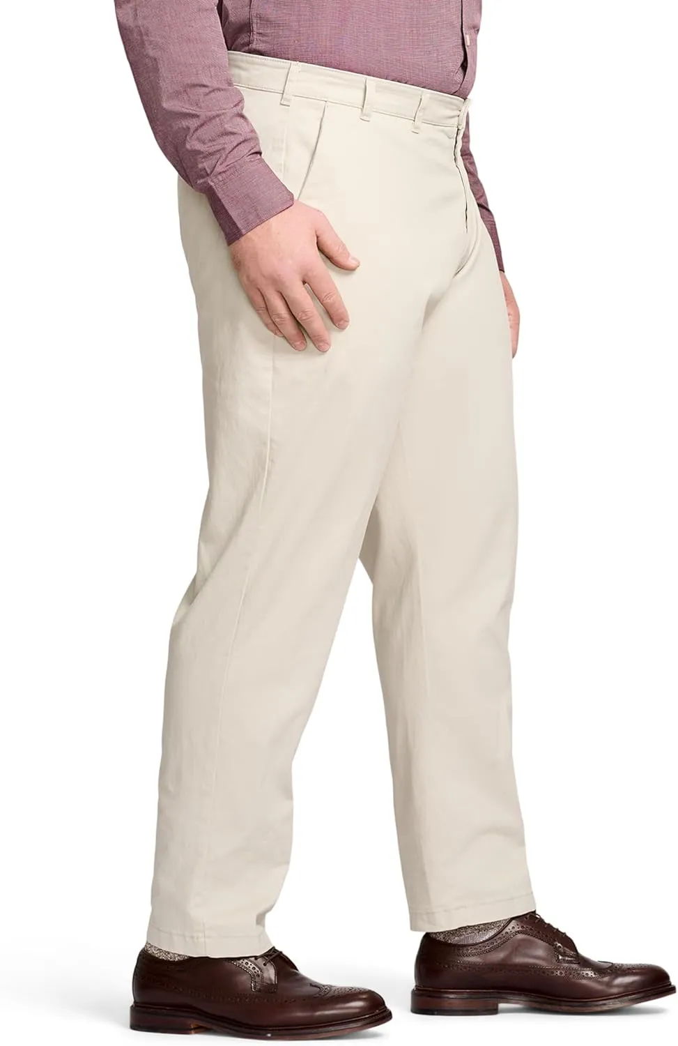 IZOD Men's Big and Tall Performance Stretch Flat Front Pant