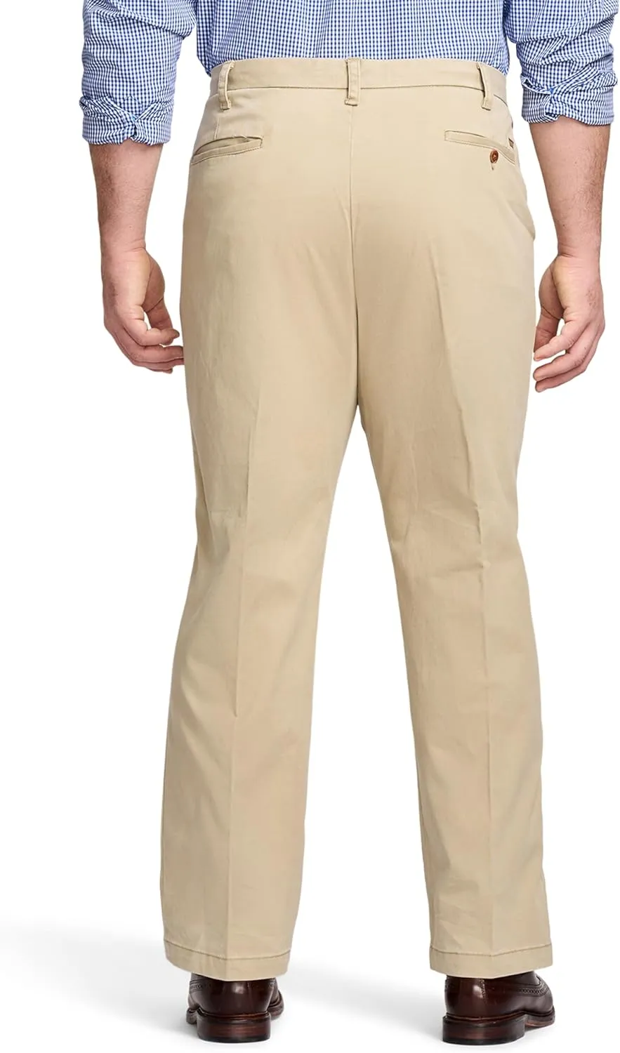 IZOD Men's Big and Tall Performance Stretch Flat Front Pant