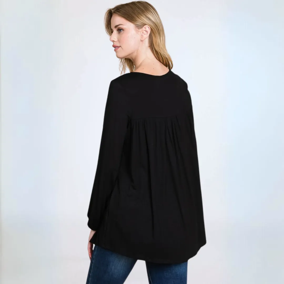 Jersey Knit Long Sleeve Tunic Made in USA