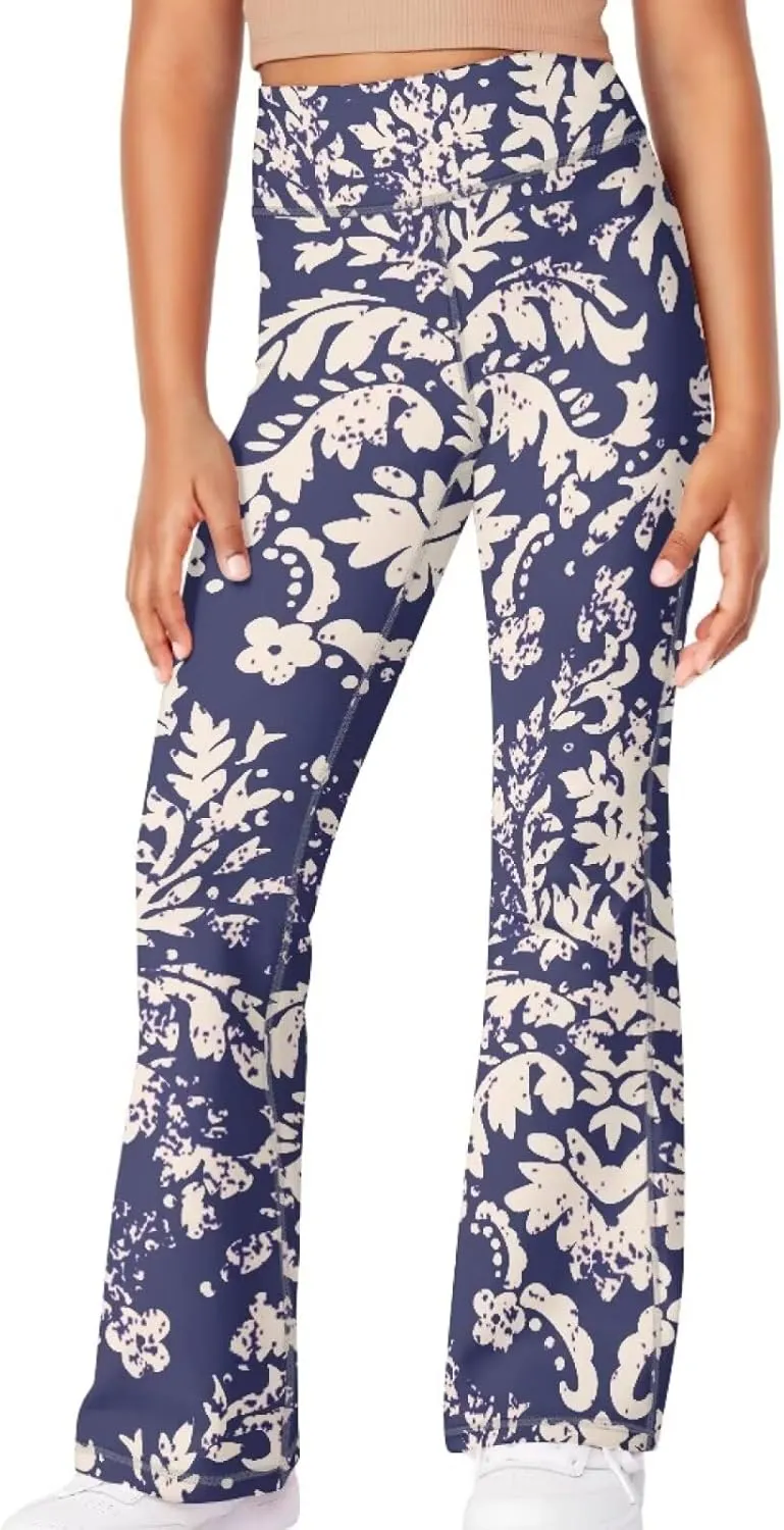 Kids Flare Pants Youth Yoga Dance High Waist Girls Bootcut Sweatpants
