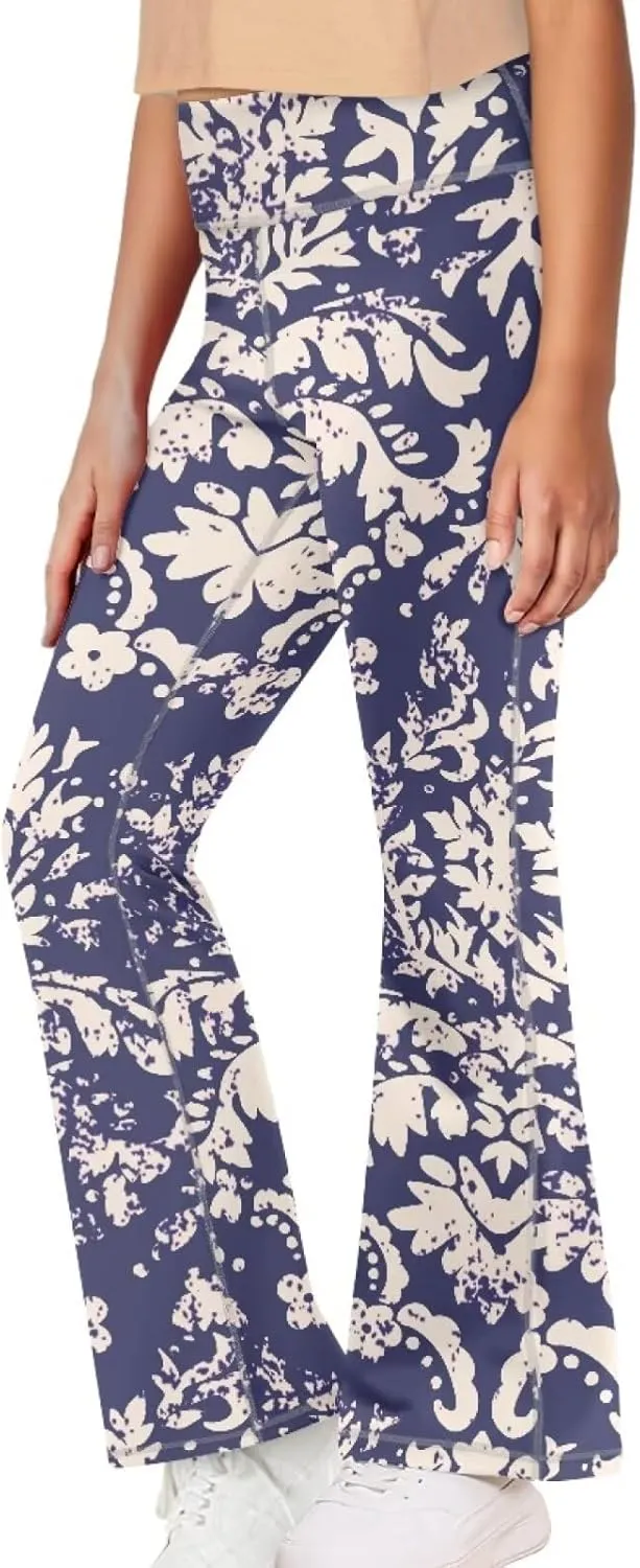 Kids Flare Pants Youth Yoga Dance High Waist Girls Bootcut Sweatpants