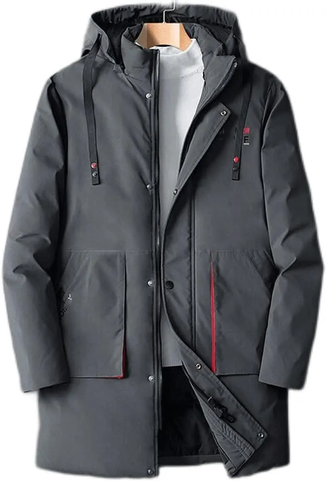 Large Size Down Cotton Clothes Loose Sports Casual Hooded Coat Men's Cotton-Padded Clothes to Keep Warm(E,XL Code)