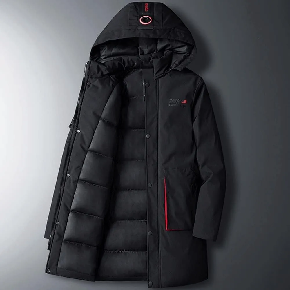 Large Size Down Cotton Clothes Loose Sports Casual Hooded Coat Men's Cotton-Padded Clothes to Keep Warm(E,XL Code)