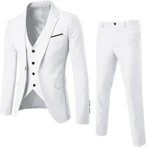 LCMTWX Men'S Suits Slim 3 Suit Business Wedding Party Jacket Vest & Pants Coat Big And Tall Suits For Men 3 Piece Suit 3