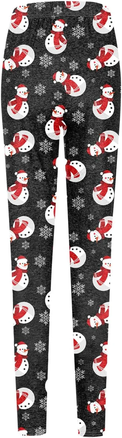 LCMTWX Womens Christmas Leggings Pants Casual Elastic Slim Long Boot Women Pants High Waisted Workout Pants