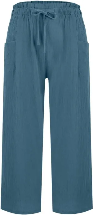 Linen Pants Women,Vacation Outfits Plus Size Beach Shorts Dressy Casual Trouser Gauze Spring Pants for Women