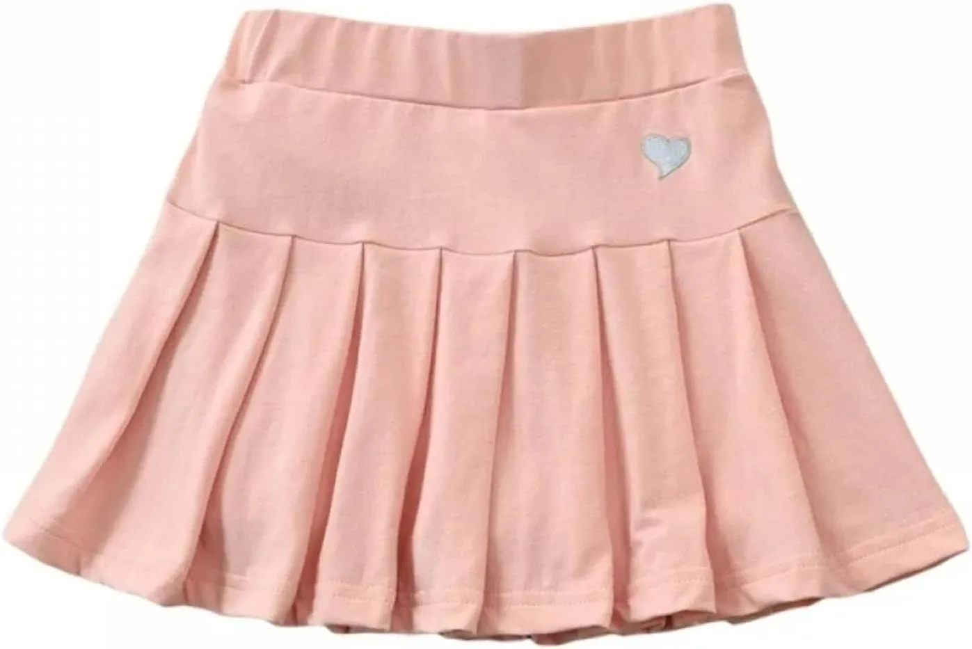 Little Girls Skorts Skirts Heart Print Cotton Pleated Skirt Toddler Cute Casual Trendy School Skirt Prty