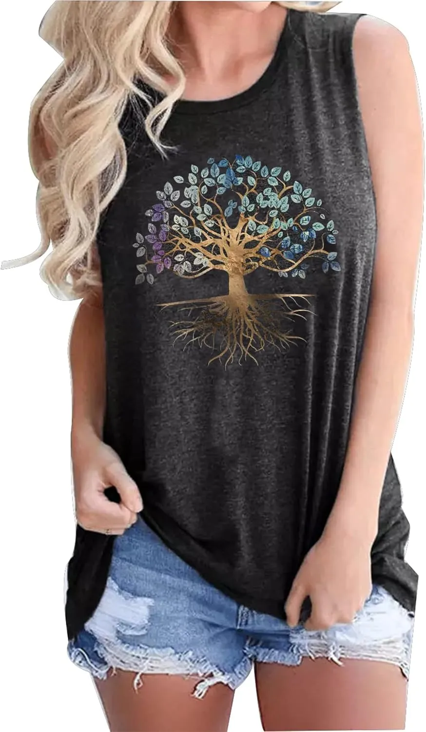 Mandala Lotus Namaste O-Neck Tank Tops for Women Sacred Geometry Meditation Vintage Gift Sleeveless Graphic T Shirt Vest