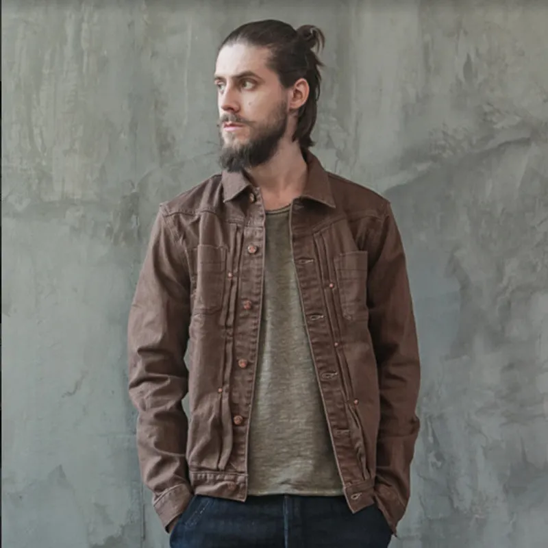 Men's American Retro Canvas Slim Denim Duster Jacket