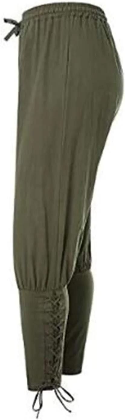 Men's Ankle Banded Pants Medieval Viking Navigator Pirate Costume Trousers Renaissance Gothic Pants
