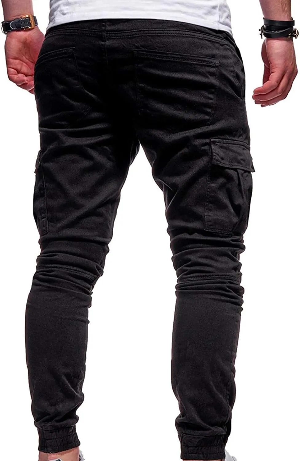 Mens Casual Joggers Pants Slim Fit Stretch Drawstring Cargo Pants Hiking Outdoor Track Jogging Sweatpants