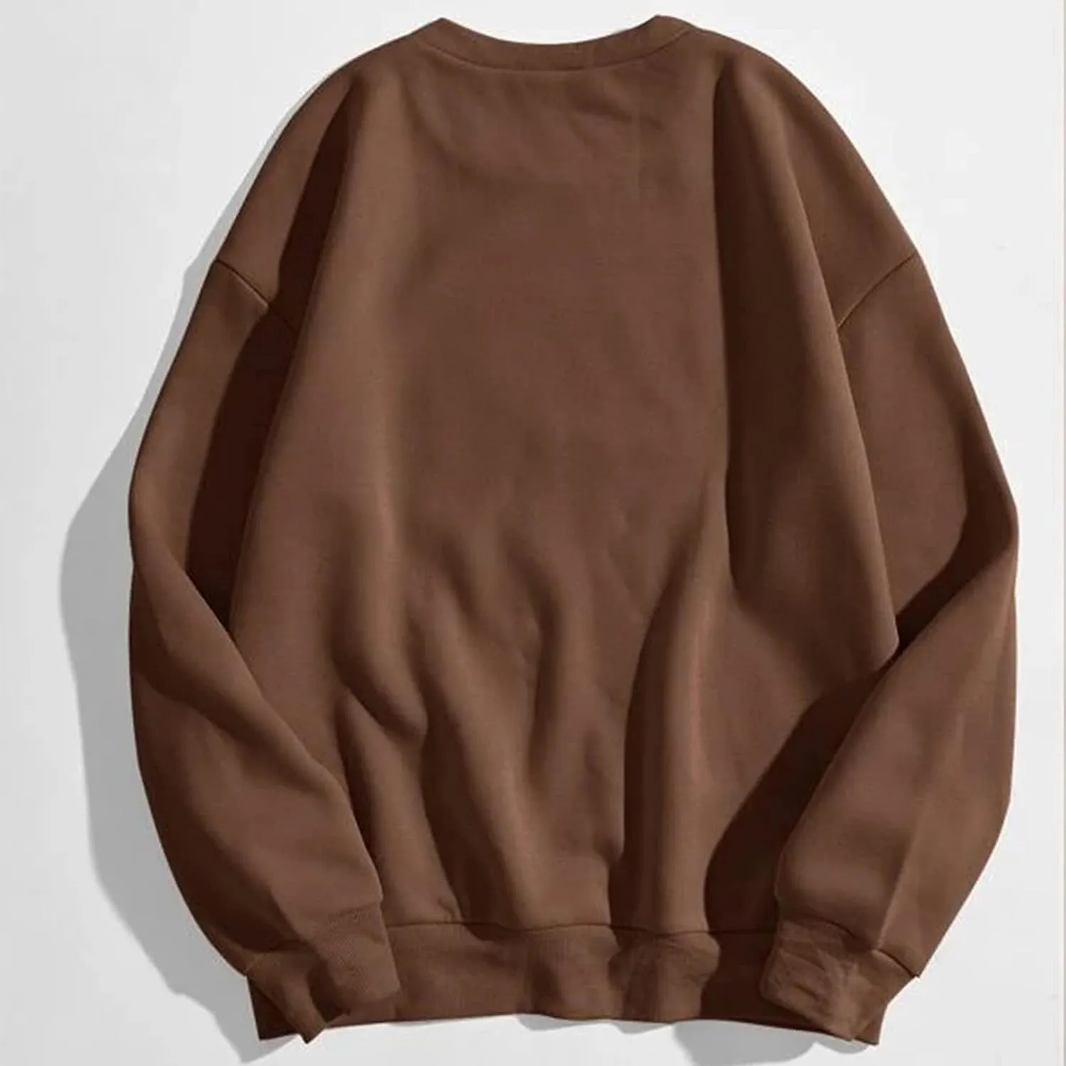 MISSACTIVER Women's Funny Graphic Oversized Sweatshirts Solid Casual Crewneck Long Sleeve Drop Shoulder Fleece Pullover Top