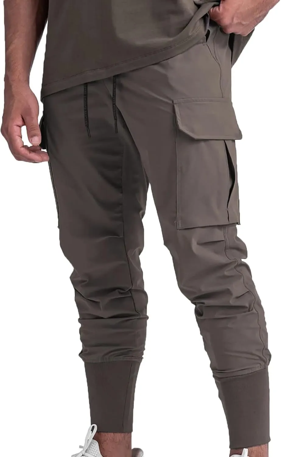 Muscularfit Men's Pants Slim Fit Drawstring Solid Multi Pockets Cargo Pants for Men Fashion Outdoor Casual Jogger Sweatpants