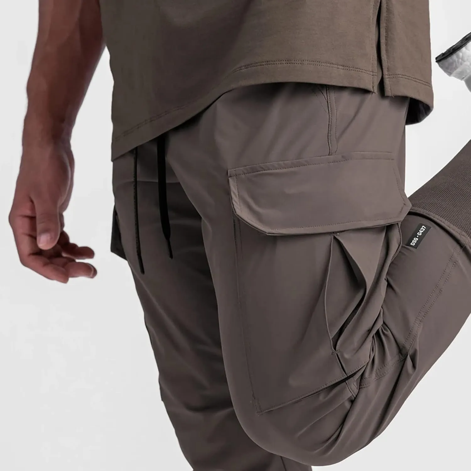 Muscularfit Men's Pants Slim Fit Drawstring Solid Multi Pockets Cargo Pants for Men Fashion Outdoor Casual Jogger Sweatpants