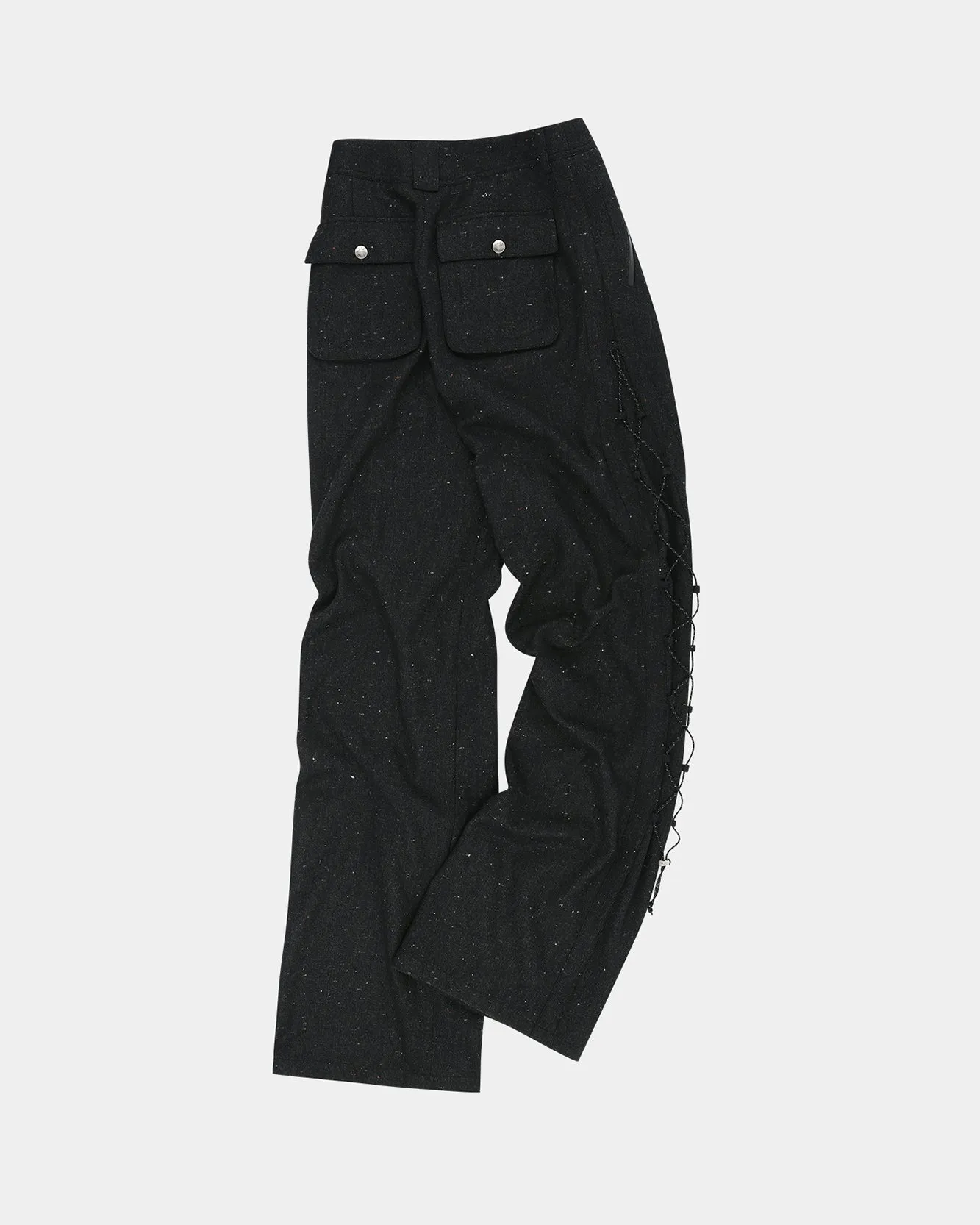 NEP WOOL LACE-UP WIDE PANTS apa769w(BLACK)