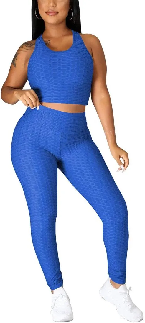 Nimsruc Workout Sets For Women 2 Piece Outfits Sexy Summer Sweatsuits Jogging Suits Casual Bodycon Tracksuits