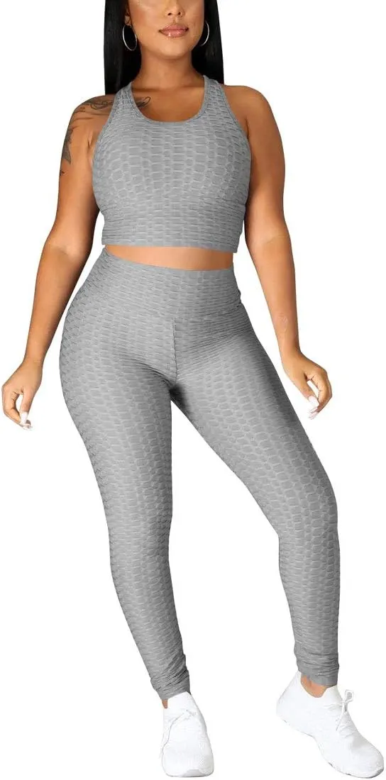 Nimsruc Workout Sets For Women 2 Piece Outfits Sexy Summer Sweatsuits Jogging Suits Casual Bodycon Tracksuits