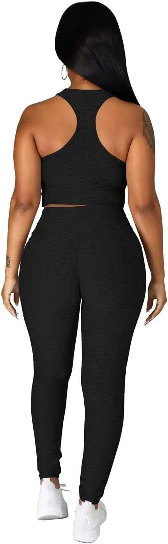 Nimsruc Workout Sets For Women 2 Piece Outfits Sexy Summer Sweatsuits Jogging Suits Casual Bodycon Tracksuits