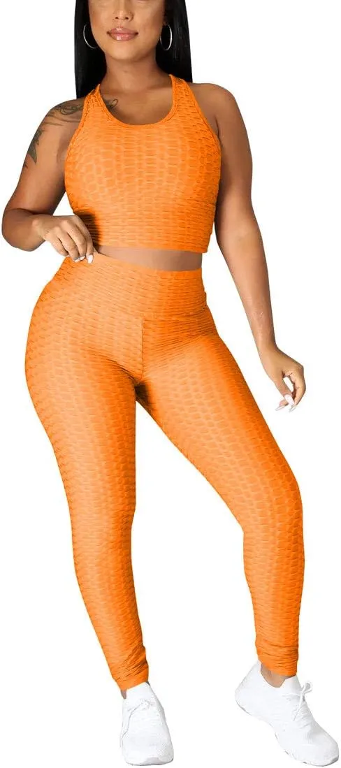 Nimsruc Workout Sets For Women 2 Piece Outfits Sexy Summer Sweatsuits Jogging Suits Casual Bodycon Tracksuits
