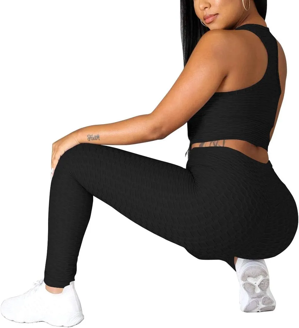 Nimsruc Workout Sets For Women 2 Piece Outfits Sexy Summer Sweatsuits Jogging Suits Casual Bodycon Tracksuits