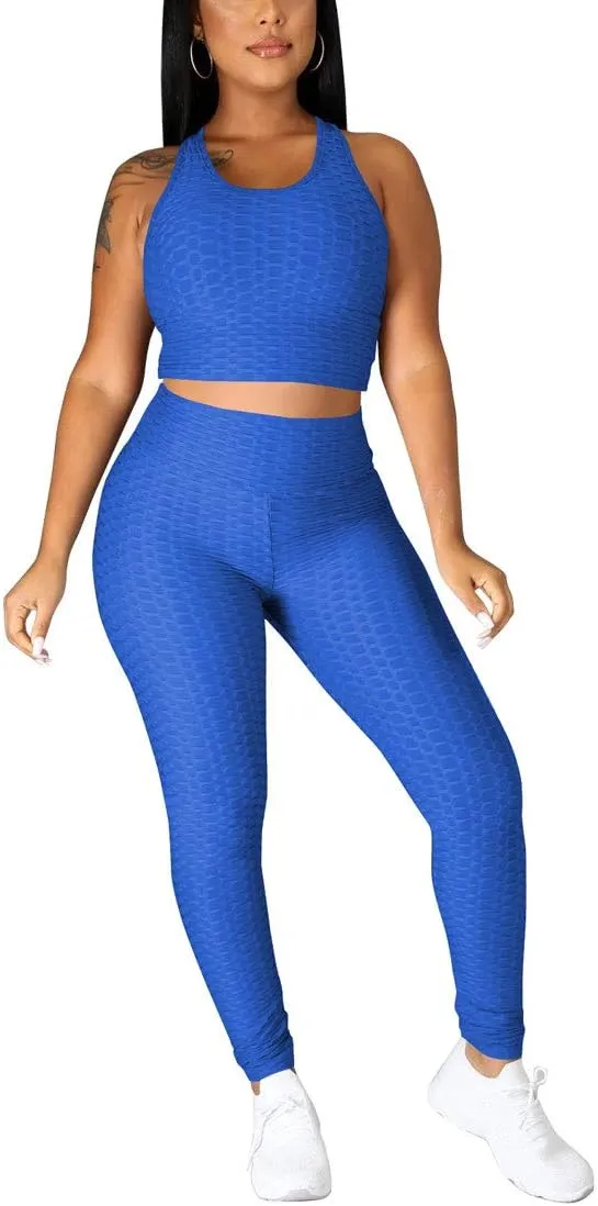 Nimsruc Workout Sets For Women 2 Piece Outfits Sexy Summer Sweatsuits Jogging Suits Casual Bodycon Tracksuits