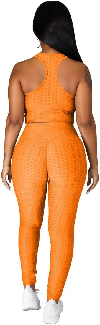 Nimsruc Workout Sets For Women 2 Piece Outfits Sexy Summer Sweatsuits Jogging Suits Casual Bodycon Tracksuits