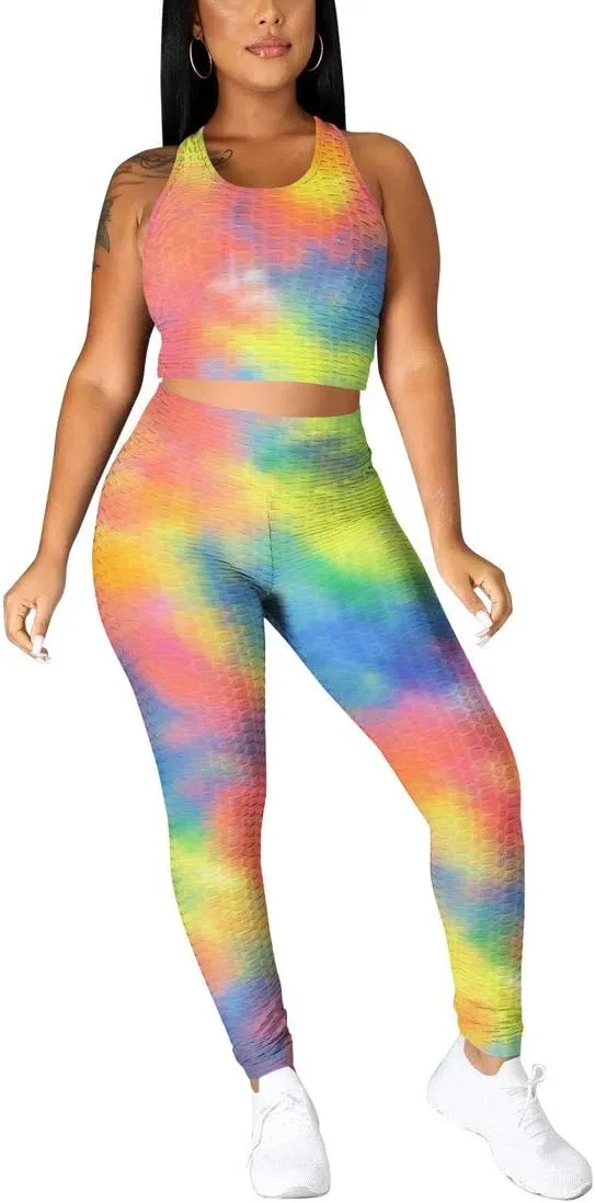 Nimsruc Workout Sets For Women 2 Piece Outfits Sexy Summer Sweatsuits Jogging Suits Casual Bodycon Tracksuits