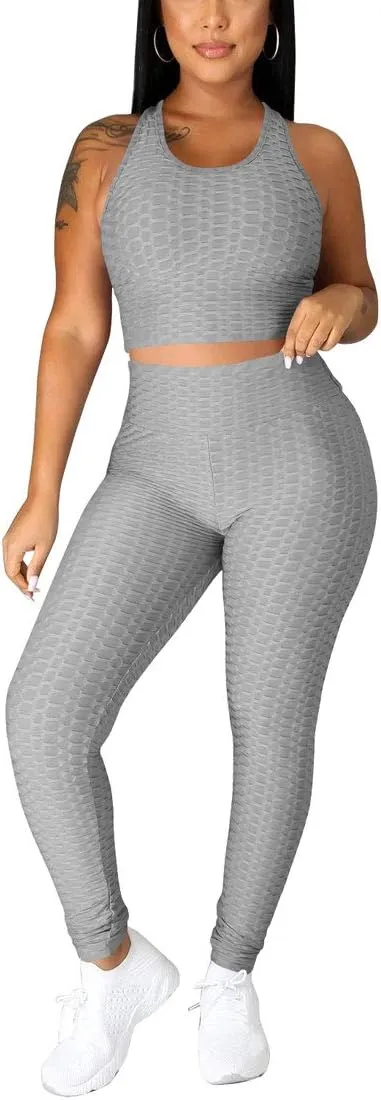Nimsruc Workout Sets For Women 2 Piece Outfits Sexy Summer Sweatsuits Jogging Suits Casual Bodycon Tracksuits
