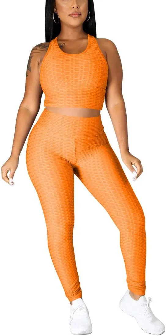 Nimsruc Workout Sets For Women 2 Piece Outfits Sexy Summer Sweatsuits Jogging Suits Casual Bodycon Tracksuits