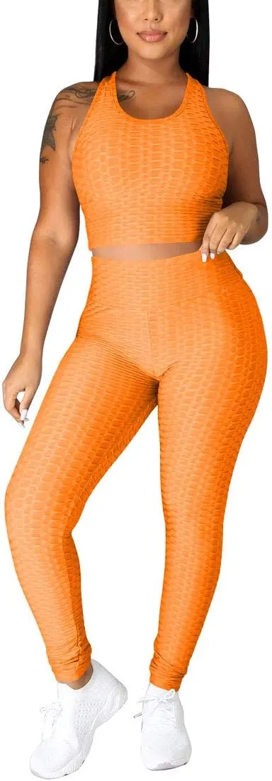 Nimsruc Workout Sets For Women 2 Piece Outfits Sexy Summer Sweatsuits Jogging Suits Casual Bodycon Tracksuits